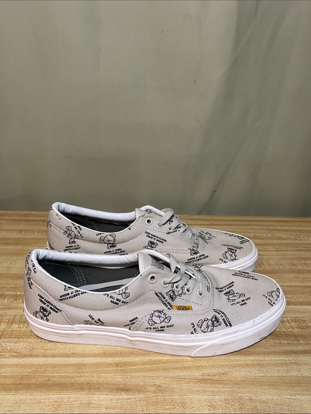 Era VansWorldCode Keep Earth Clean Low Top Canvas Shoes Oatmeal Mens 11
